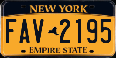 NY license plate FAV2195