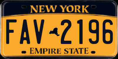 NY license plate FAV2196