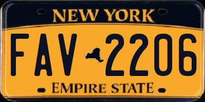NY license plate FAV2206