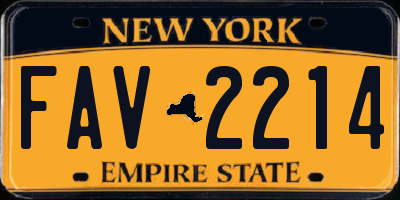 NY license plate FAV2214