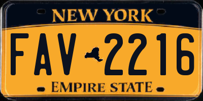 NY license plate FAV2216