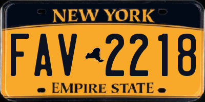 NY license plate FAV2218