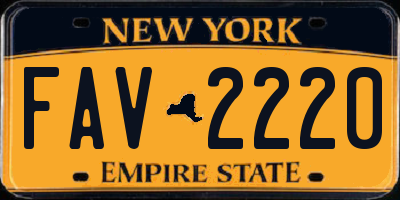 NY license plate FAV2220