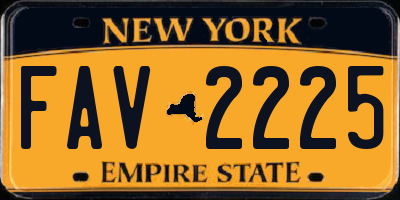 NY license plate FAV2225