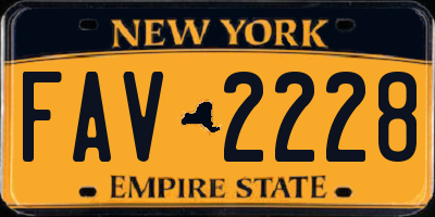NY license plate FAV2228
