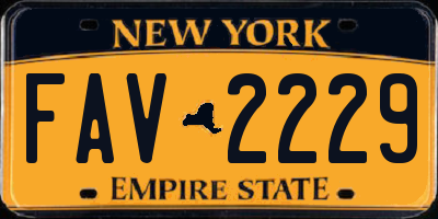 NY license plate FAV2229