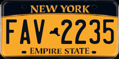 NY license plate FAV2235