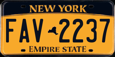 NY license plate FAV2237