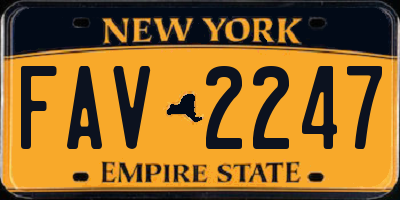 NY license plate FAV2247