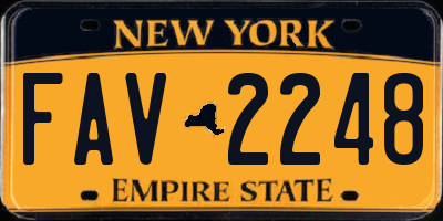 NY license plate FAV2248