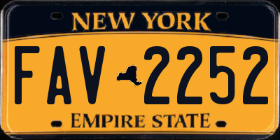NY license plate FAV2252