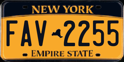 NY license plate FAV2255