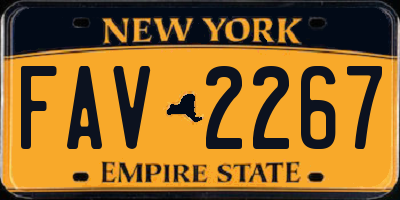 NY license plate FAV2267