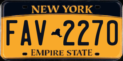 NY license plate FAV2270