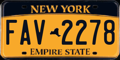 NY license plate FAV2278