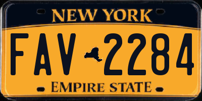 NY license plate FAV2284