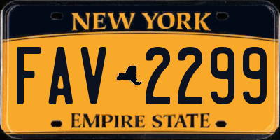 NY license plate FAV2299