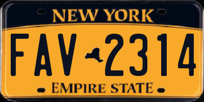 NY license plate FAV2314