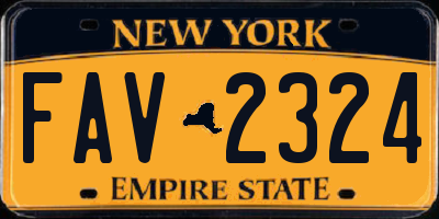 NY license plate FAV2324