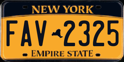 NY license plate FAV2325