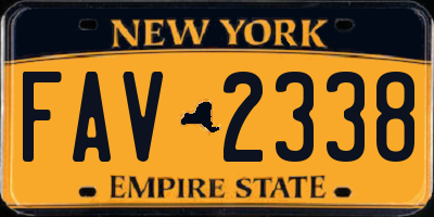 NY license plate FAV2338