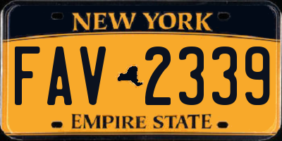 NY license plate FAV2339