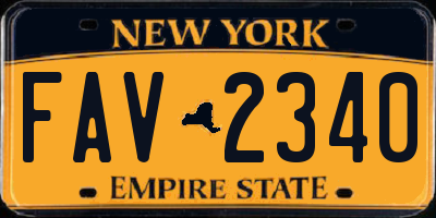 NY license plate FAV2340