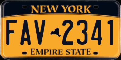 NY license plate FAV2341