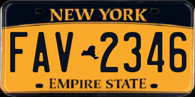 NY license plate FAV2346