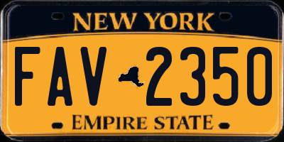 NY license plate FAV2350