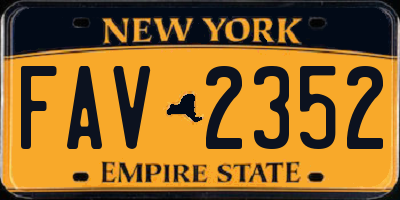 NY license plate FAV2352