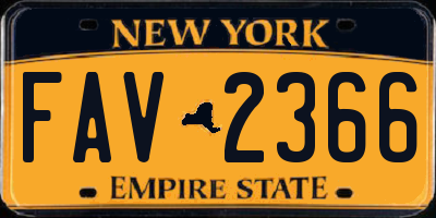 NY license plate FAV2366