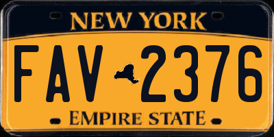 NY license plate FAV2376