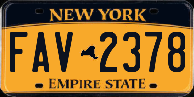 NY license plate FAV2378