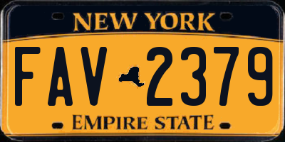 NY license plate FAV2379