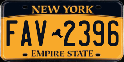 NY license plate FAV2396