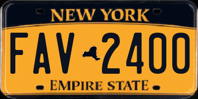 NY license plate FAV2400