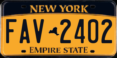 NY license plate FAV2402