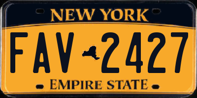 NY license plate FAV2427