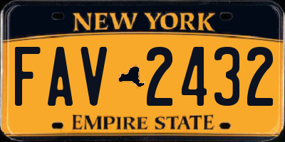 NY license plate FAV2432