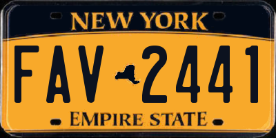 NY license plate FAV2441