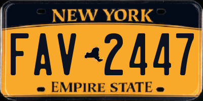 NY license plate FAV2447