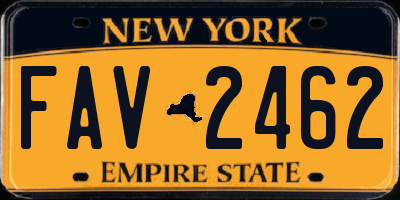 NY license plate FAV2462