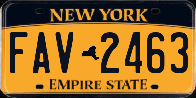 NY license plate FAV2463
