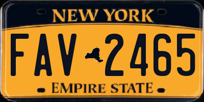 NY license plate FAV2465
