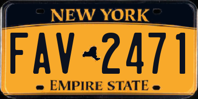 NY license plate FAV2471