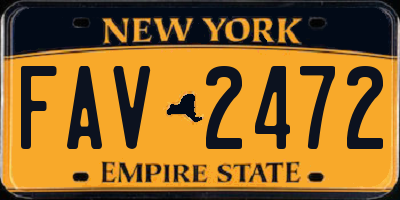NY license plate FAV2472