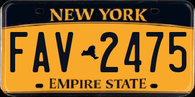 NY license plate FAV2475