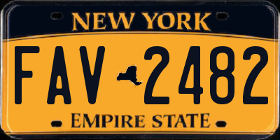 NY license plate FAV2482
