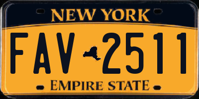 NY license plate FAV2511